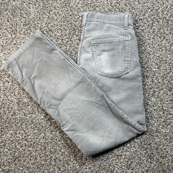 Vintage Levi's 519 Men's 31x30 USA Made Grey Corduroy Pants Straight Leg